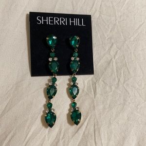 Sherri Hill green prom/formal earrings